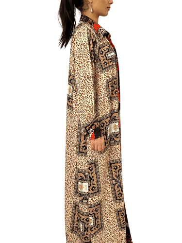 عباية قميص ملونة من الكريب كولاج