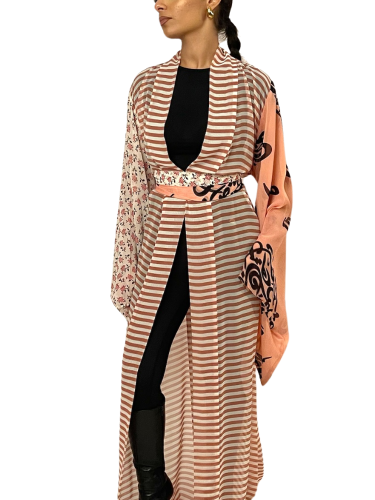 كيمونو شيفون كولاج بصلي