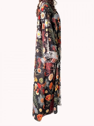 عباية لف ملونة كولاج من الكريب