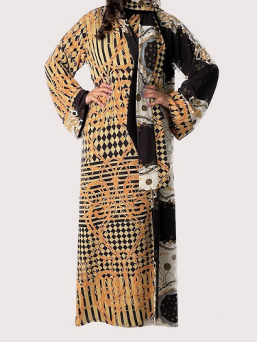 عباية لف من الكريب التركي مع طرحة