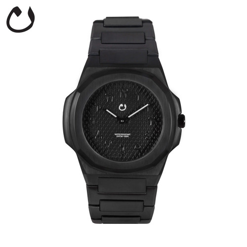 ساعة نون - مونتري أسود بأرقام عربية