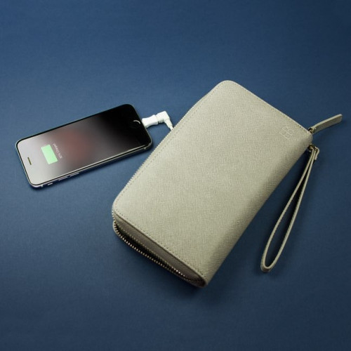 محفظة جلدية بشاحن