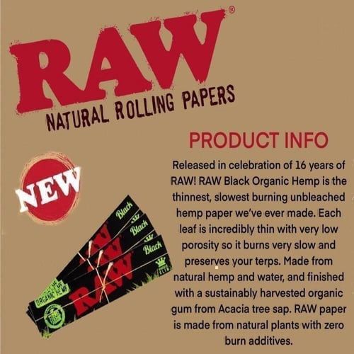 دفتر ورق راو اورقانيك بلاك - مقاس وسط 1 1/4