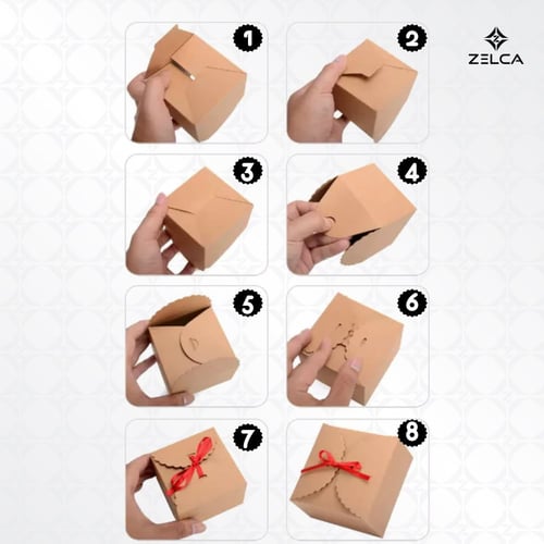 علب تغليف كرافت بني مربعة للهدايا والتوزيعات (12 ح...