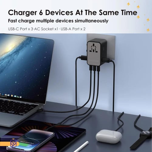 شاحن السفر راف باور قوة 20 واط و3 منافذ