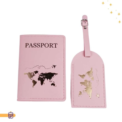 محفظة جواز السفر مع تاق الحقائب طقم