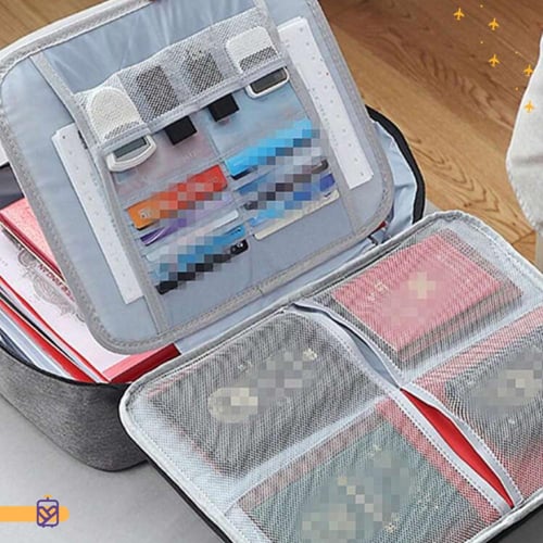 حقيبة حفظ الجوازات والوثائق المهمة للسفر بقفل امان