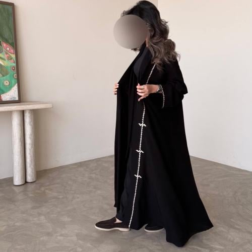 White and black embroidery