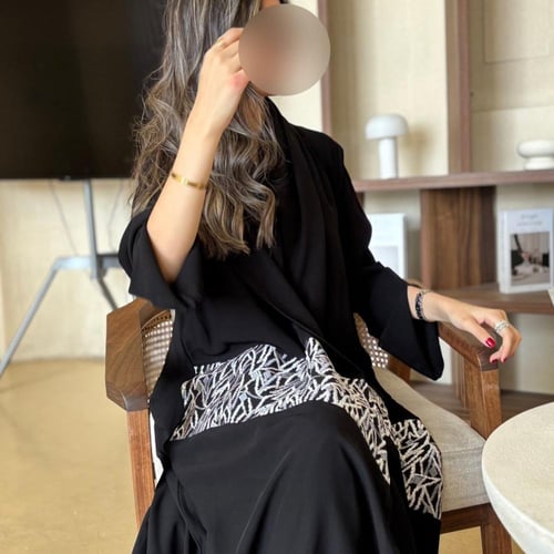 klosh silver black abaya