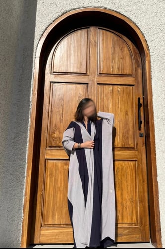 light grey X navy blue