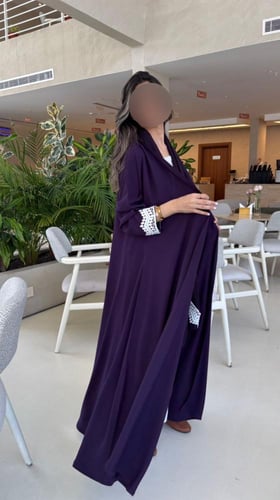 Purple X white Abaya