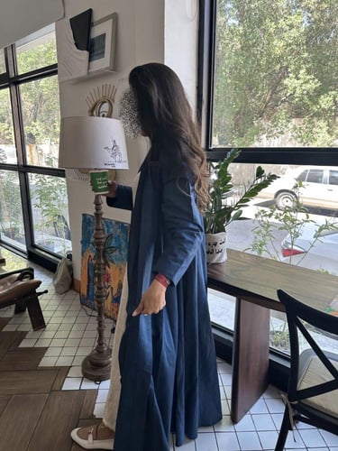Linen blue klosh