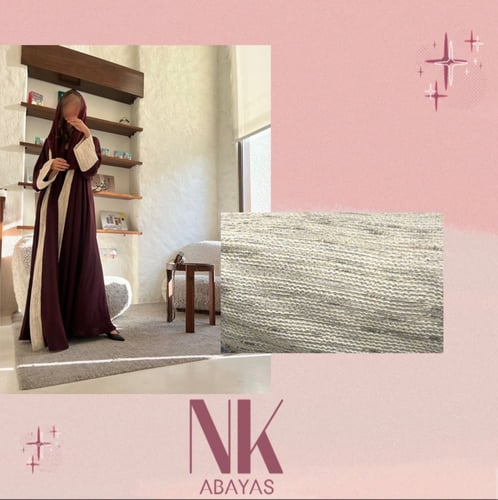 Burgundy X beige abaya