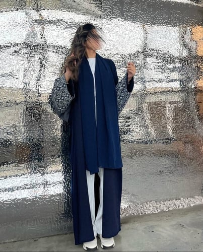 navy sadu abaya