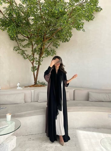 Black X purple abaya