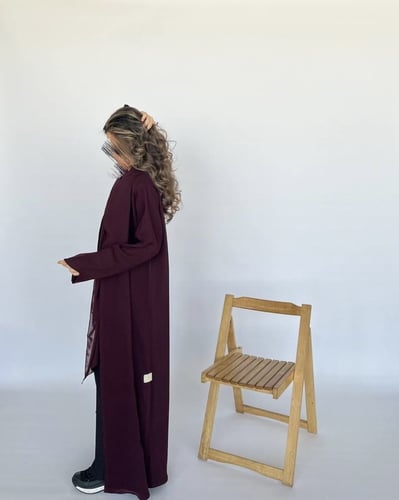 burgundy abaya