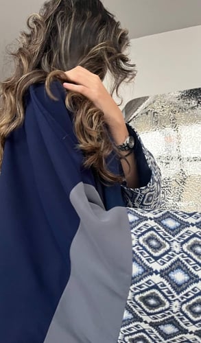 navy sadu abaya