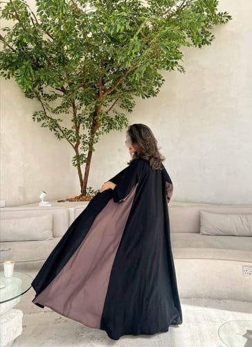 Black X purple abaya