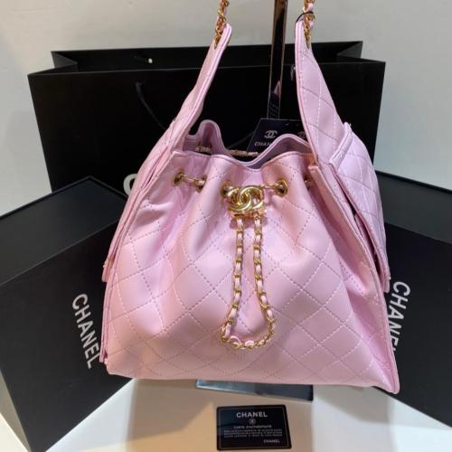 شنطة شانيل سلة وردي