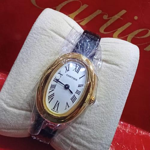ساعة كارتير جلد اسود مينا ابيض ( ميني )