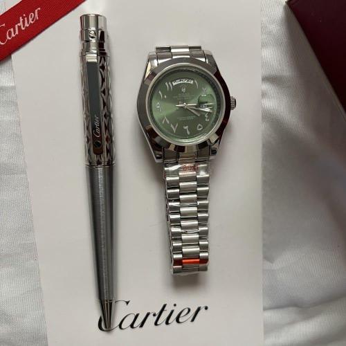 طقم ساعة رولكس وقلم كارتير