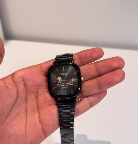 ساعة كاسيو تصميم المملكة العربية السعودية أسود كام...