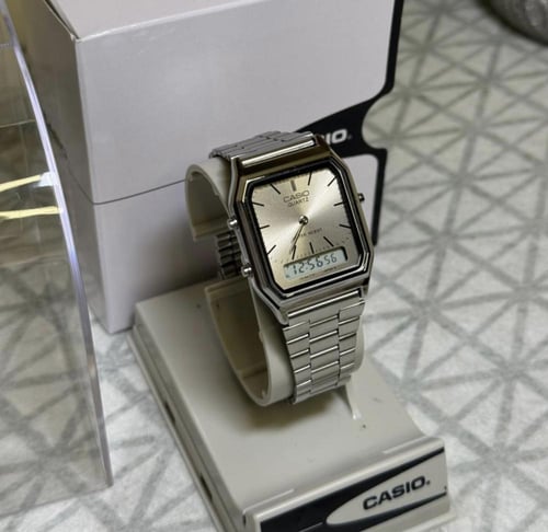 كاسيو دبل تايم رمادي