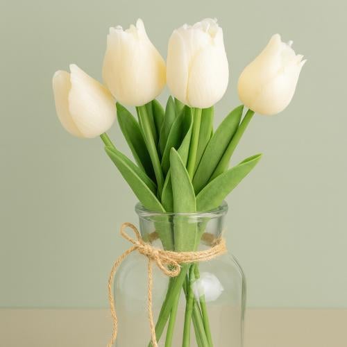 فازة + 7 شمعات توليب معطرة(اللون اختياري)