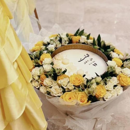 شمعه عقد قران ذهبي بدون الورد الورد الخارجي