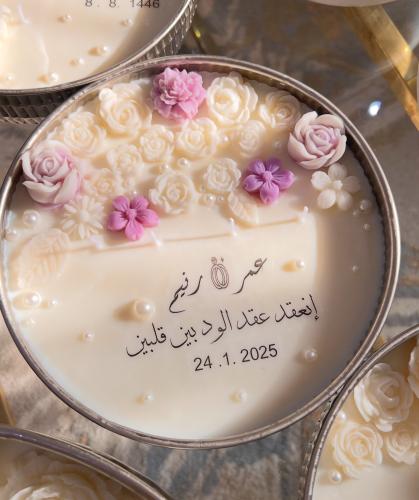 شمعة استقبال عروس وسط ٢٠ سم فضي