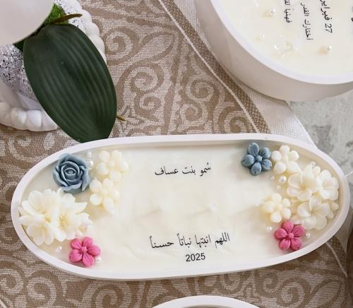 شمعة استقبال عقد قران بيضاويه