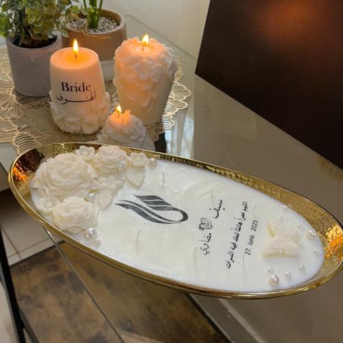 شمعة عروس ذهبي مقاس كبير