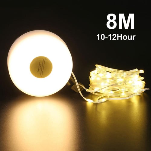 شريط إضاءة تخييم LED 8M إضاءة قابلة لإعادة الشحن