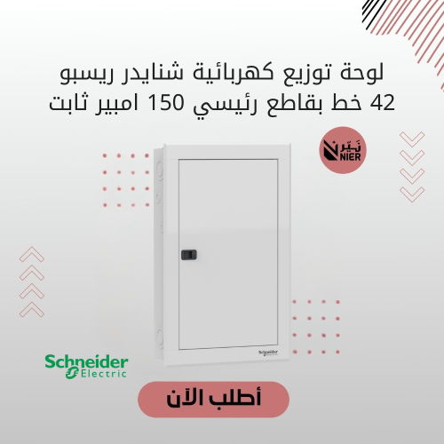 لوحة توزيع كهربائية شنايدر ريسبو 42 خط بقاطع رئيسي...