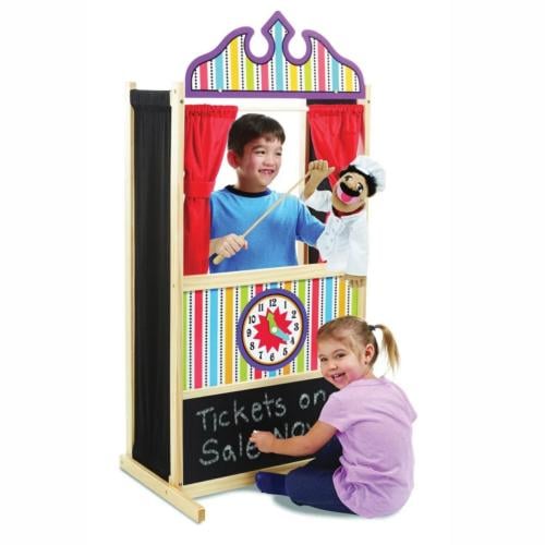 مسرح العرائس الخشبي مع السبورة و الساعة