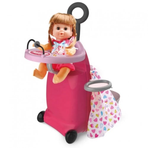 حقيبة العناية بالطفلة 3 في 1 مع الدُمية و الالعاب