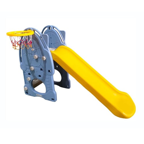 زحليقة للاطفال مع ستاند كرة سلة ( اصفر بـ ازرق )