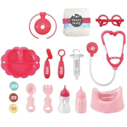 حقيبة العناية بالطفلة 3 في 1 مع الدُمية و الالعاب