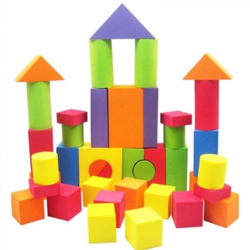 مجموعة المكعبات الاسفنجية باشكال هندسية 50 قطعة