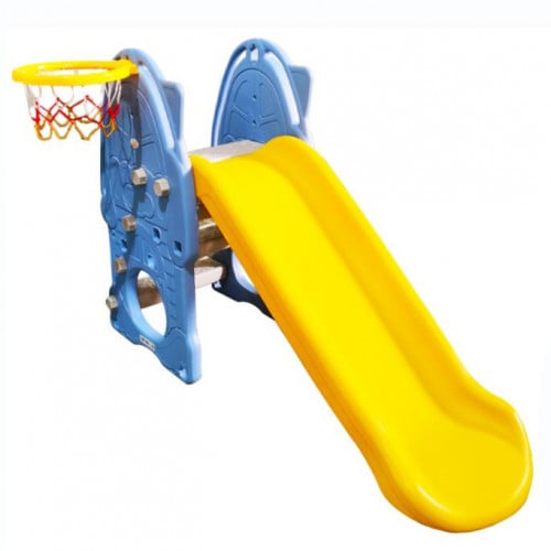 زحليقة للاطفال مع ستاند كرة سلة ( اصفر بـ ازرق )