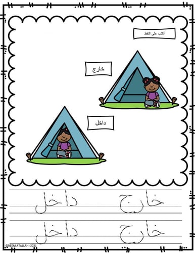 اوراق عمل العلاقات المكانية جاهزة للطباعة pdf