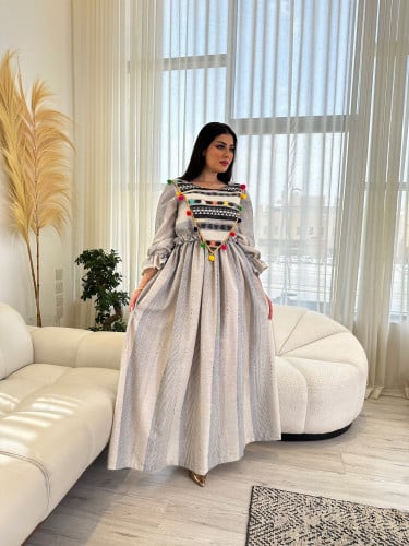 فستان لينن رمضاني