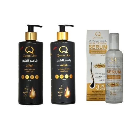 مجموعه شامبو +بلسم +سيروم للعناية بالشعر بالكرياتي...