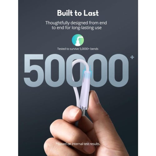 راف باور كابل Type-C إلى Type-C - شحن سريع - نايلو...