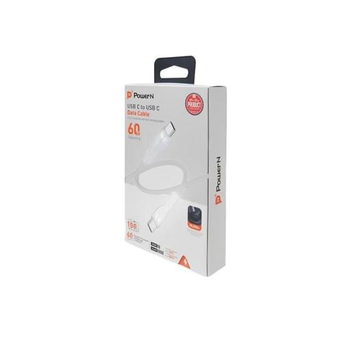 باور ان كابل Type-C - بطول 1.2 متر - 60 واط - أبيض
