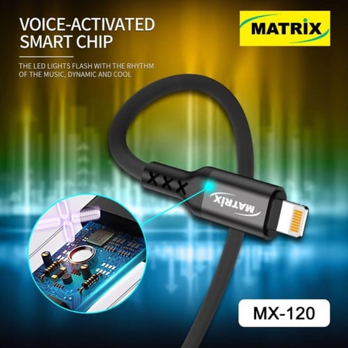 ماتريكس كابل USB إلى Type-C مع تحكم صوتي وإضاءة -...