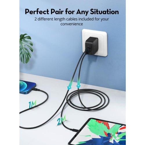 راف باور كابل Type-C إلى Type-C - قطعتين - طول (1+...