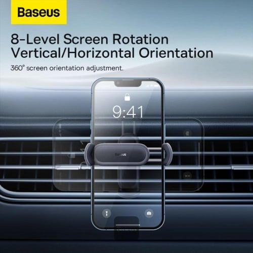 باسيوس حامل للسيارة لشبكة التهوية بذراعين - أسود