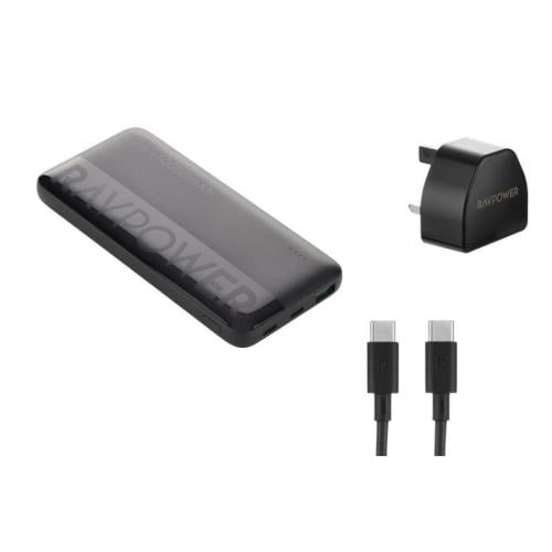راف باور باور بانك 10000 mAh + شاحن جداري 20 واط -...