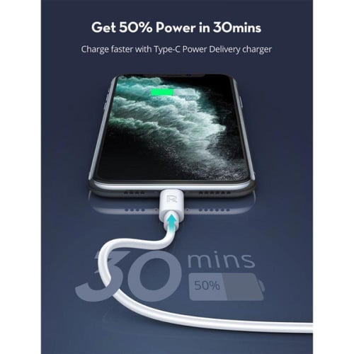 راف باور كابل Type-C إلى Lightning مصنوع من مادة T...